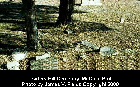 Traders Hill Cemetery, McClain Plot
Photo by James V. Fields Copyright 2000